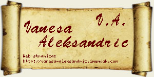 Vanesa Aleksandrić vizit kartica